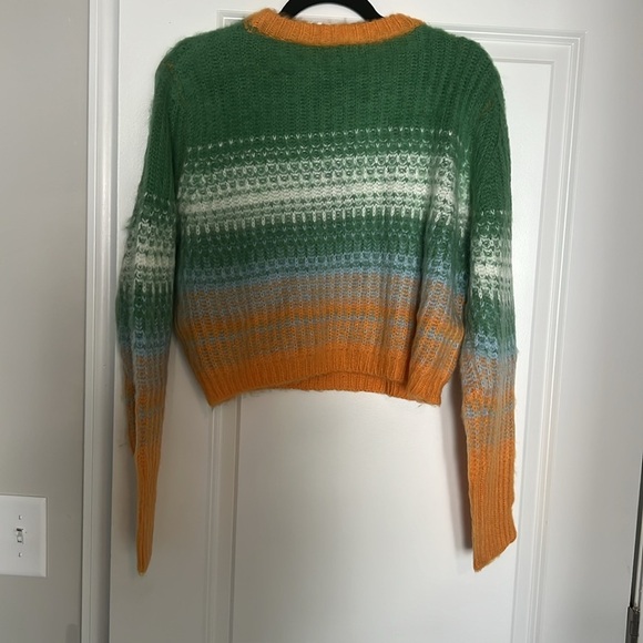 Fashion Nova Green and Yellow Crew Neck Sweater - Picture 2 of 3